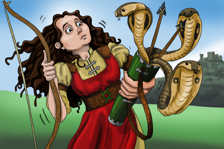 The archer was quivering because she suddenly noticed her quiver was full of cobras!